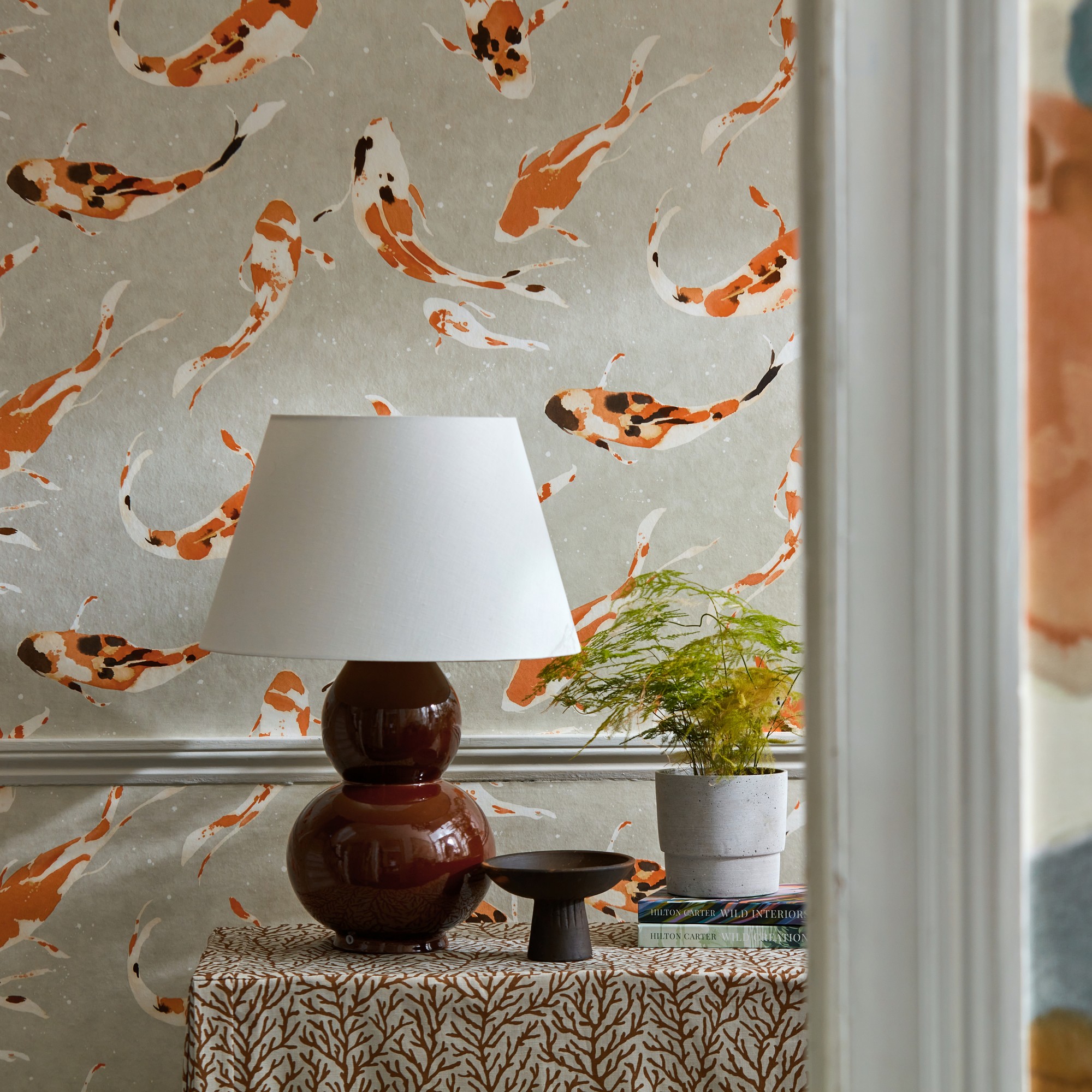 Koi Wallpaper 110903 By Harlequin In Paprika Orange